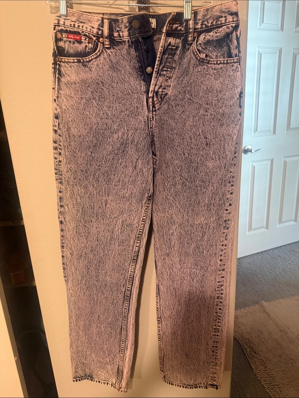 Teddy Fresh Pink Acid-Wash Boyfriend Jeans